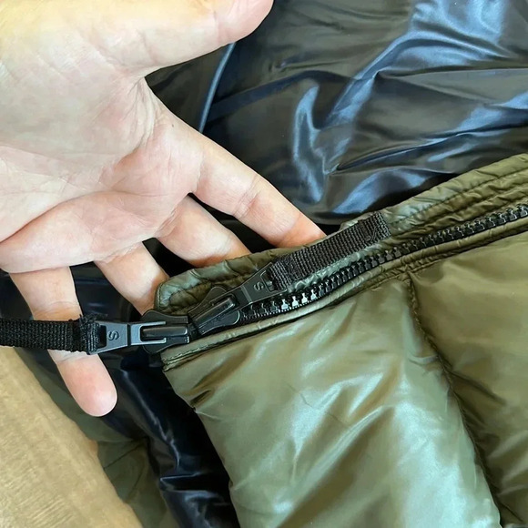 S13 Chalet Belted Faux Fur Trim Down-Fill Hooded Puffer Jacket Dark Green Sz M - Picture 12 of 14